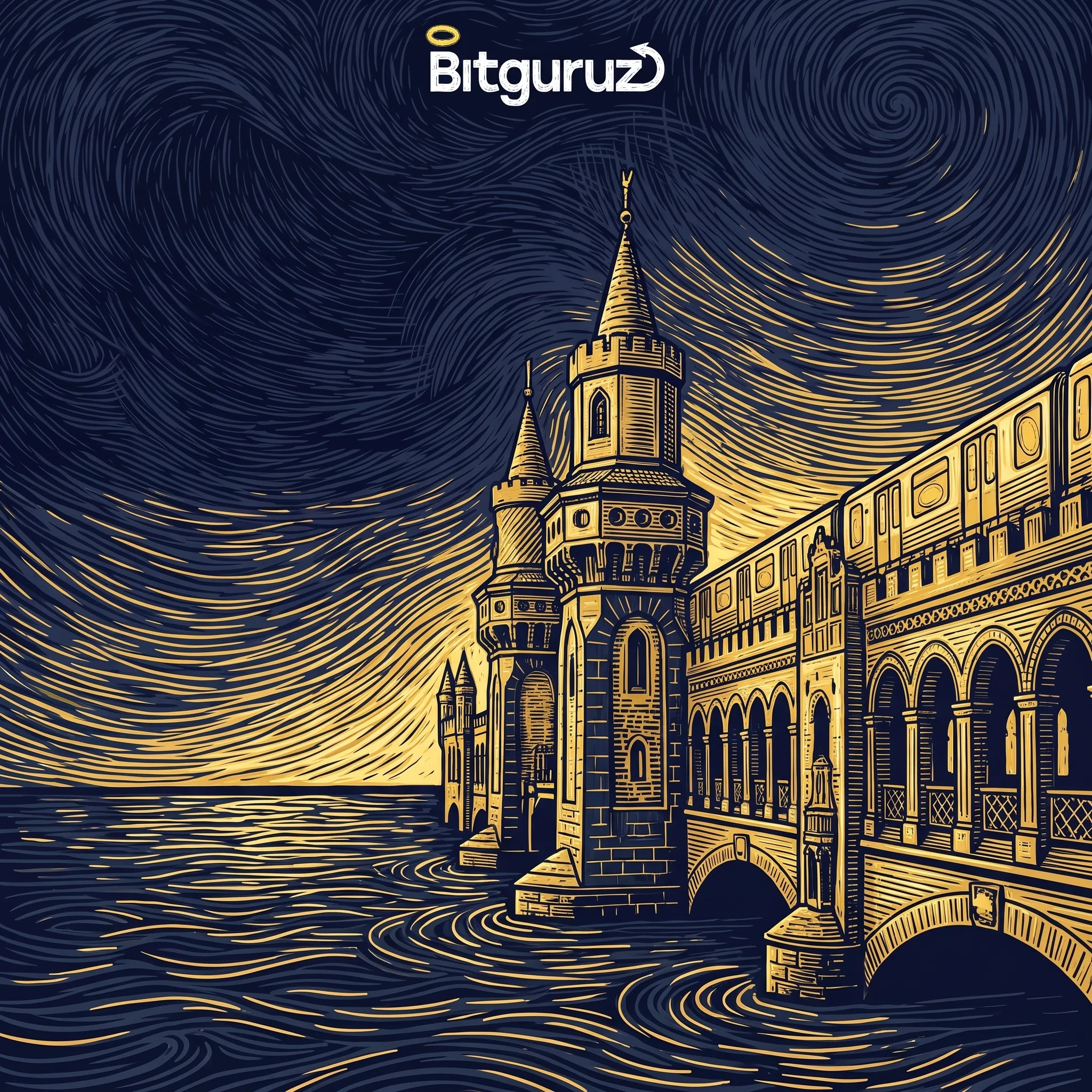 Goldene Zahlungs-Motive für Ein- und Auszahlungen bei Bitguruz