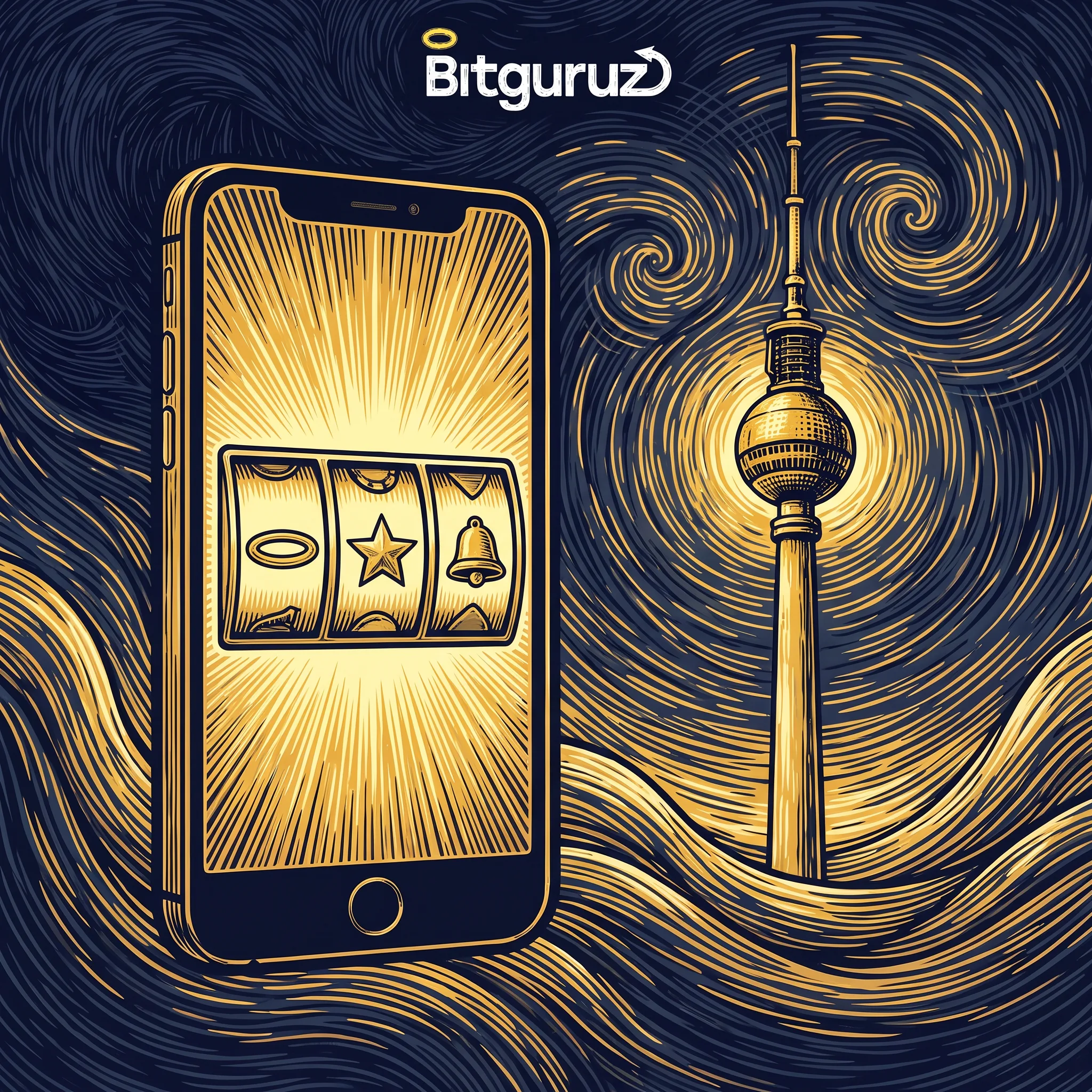 Smartphone mit Slot-Motiven und Berliner Fernsehturm
